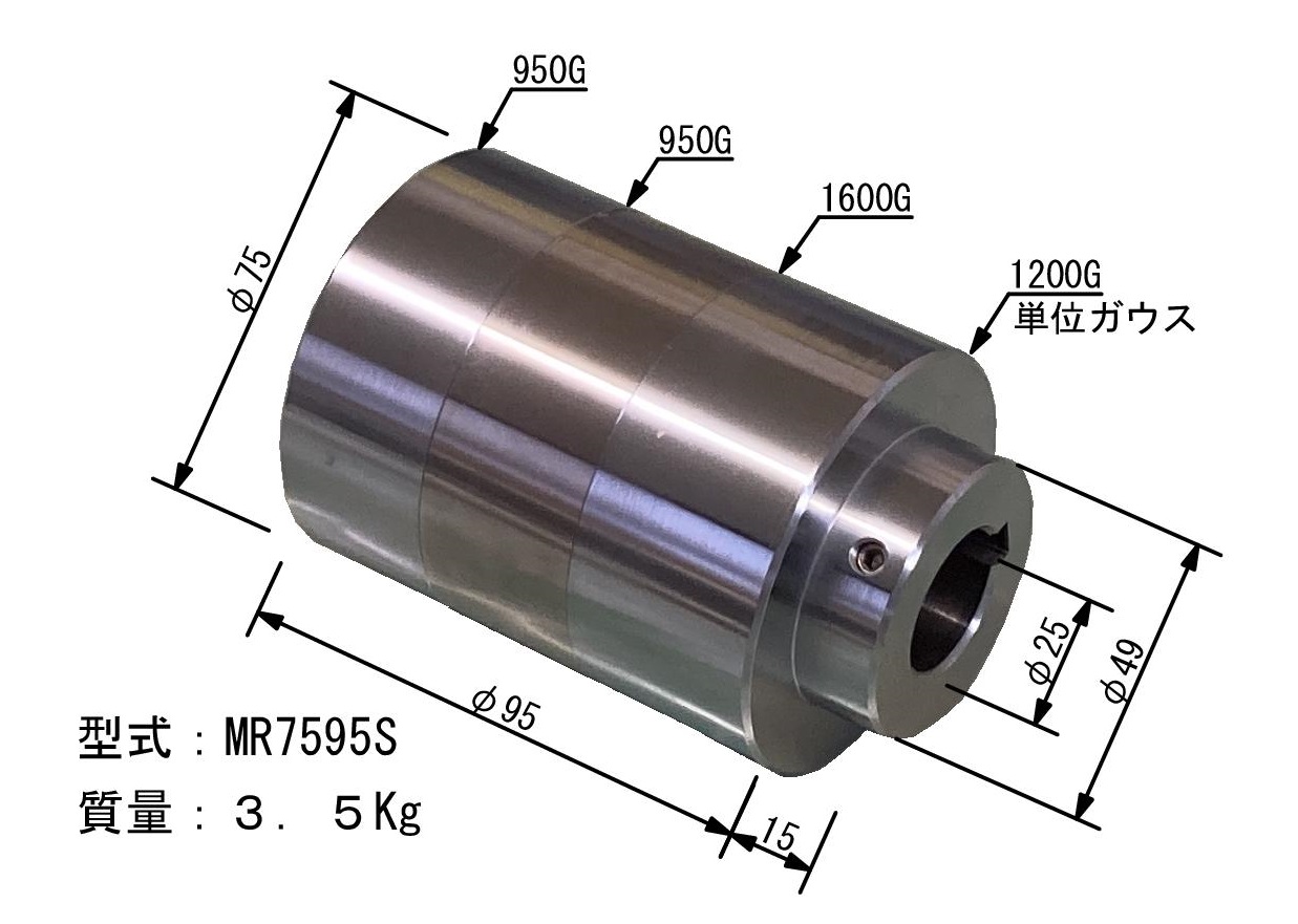 MR7585S-1HP 54　永磁ローラー・マグネット・プレス材・シャーリング材搬送・材料の位置決め保持